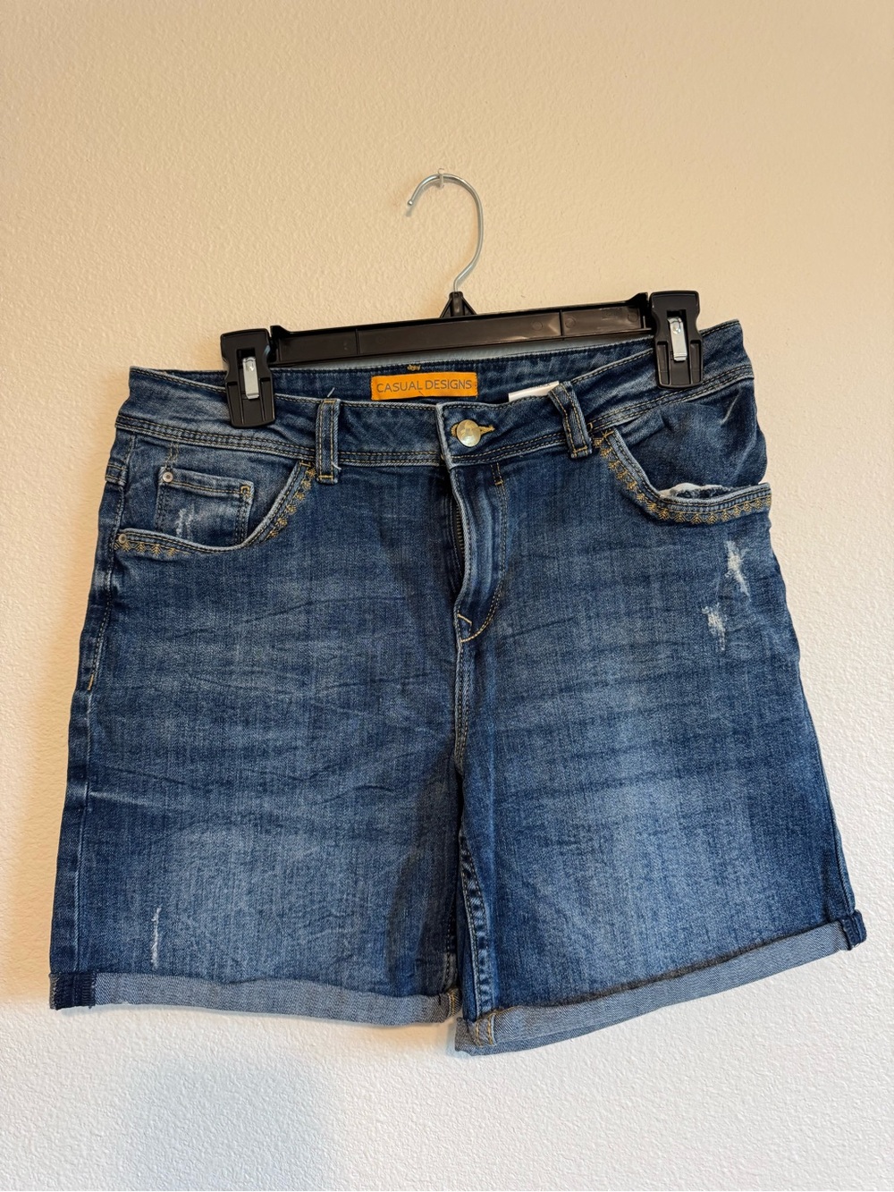 Women's Dark Blue Denim Shorts